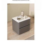 Stylish Ceramic Sintered Stone Bedside Cupboard with Sleek Synthetic Leather Finish - Modern Nightstand for Bedroom Storage hxy-5161