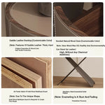 Stylish Round Bedside Cupboard with Multi-Layer Board and Synthetic Leather Finish - Modern Furniture for Your Bedroom hxy-5162