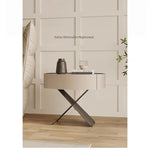 Stylish Round Bedside Cupboard with Multi-Layer Board and Synthetic Leather Finish - Modern Furniture for Your Bedroom hxy-5162