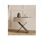 Stylish Round Bedside Cupboard with Multi-Layer Board and Synthetic Leather Finish - Modern Furniture for Your Bedroom hxy-5162