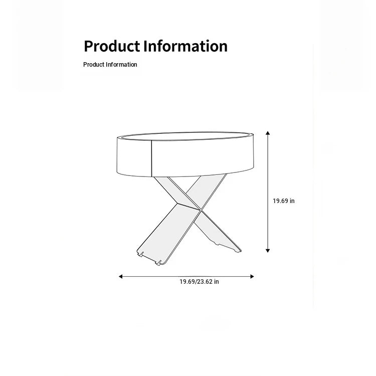 Stylish Round Bedside Cupboard with Multi-Layer Board and Synthetic Leather Finish - Modern Furniture for Your Bedroom hxy-5162