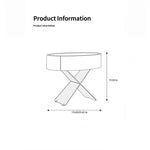 Stylish Round Bedside Cupboard with Multi-Layer Board and Synthetic Leather Finish - Modern Furniture for Your Bedroom hxy-5162