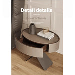 Stylish Round Bedside Cupboard with Multi-Layer Board and Synthetic Leather Finish - Modern Furniture for Your Bedroom hxy-5162