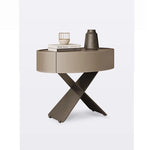 Stylish Round Bedside Cupboard with Multi-Layer Board and Synthetic Leather Finish - Modern Furniture for Your Bedroom hxy-5162