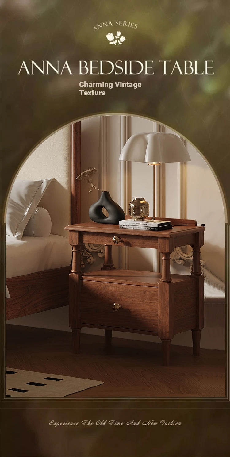Elegant Ash Wood Bedside Cupboard with Drawer - Charming Nightstand for Bedroom Decor hxy-5163