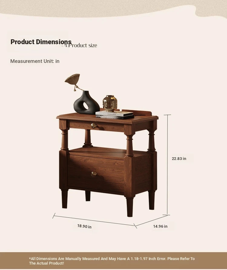 Elegant Ash Wood Bedside Cupboard with Drawer - Charming Nightstand for Bedroom Decor hxy-5163