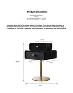 Stylish PU Leather and Solid Wood Bedside Cupboard with Elegant Gold Base – Modern Nightstand Storage Solution hxy-5165