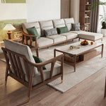 Stylish Ash Wood Sofa with Faux Leather Upholstery – Modern Comfort and Elegance for Your Living Room hyc-3113