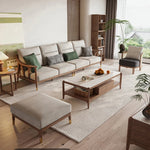 Stylish Ash Wood Sofa with Faux Leather Upholstery – Modern Comfort and Elegance for Your Living Room hyc-3113