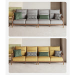 Stylish Ash Wood Sofa with Faux Leather Upholstery – Modern Comfort and Elegance for Your Living Room hyc-3113