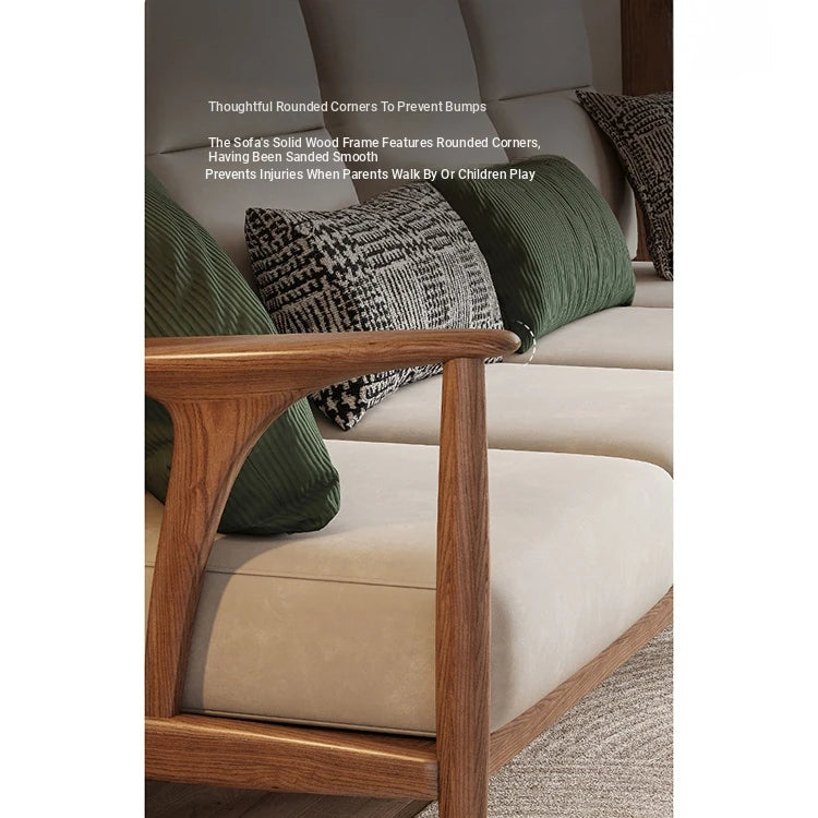 Stylish Ash Wood Sofa with Faux Leather Upholstery – Modern Comfort and Elegance for Your Living Room hyc-3113