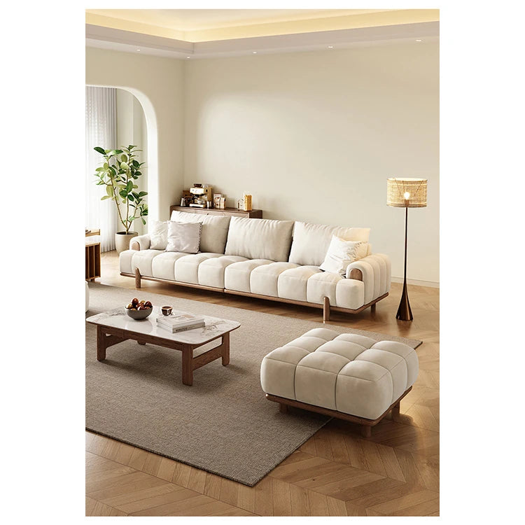 Stylish Ash Wood and Faux Leather Sofa - Modern Elegance for Your Living Room hyc-3115