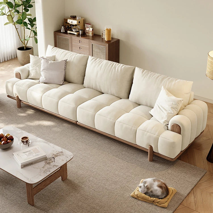 Stylish Ash Wood and Faux Leather Sofa - Modern Elegance for Your Living Room hyc-3115