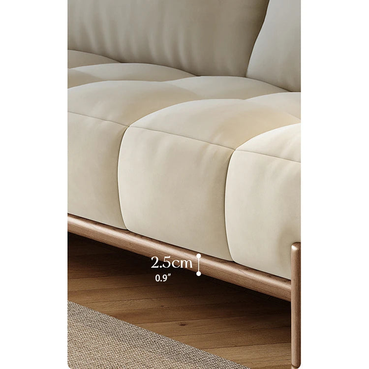 Stylish Ash Wood and Faux Leather Sofa - Modern Elegance for Your Living Room hyc-3115