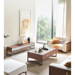 Stylish Ash Wood Coffee Table with Sintered Stone Top and Storage Drawers - Modern Living Room Furniture hyc-3116