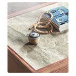 Stylish Ash Wood Coffee Table with Sintered Stone Top and Storage Drawers - Modern Living Room Furniture hyc-3116