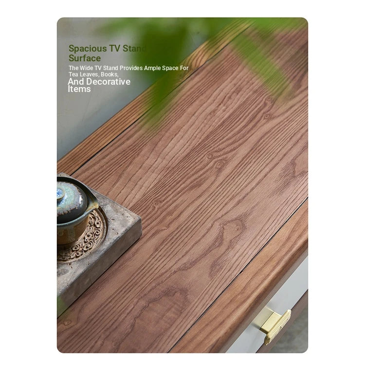 Stylish Ash Wood TV Cabinet with Storage Drawers - Modern Living Room Furniture hyc-3117