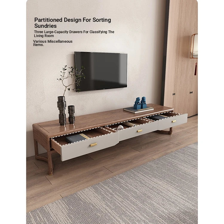 Stylish Ash Wood TV Cabinet with Storage Drawers - Modern Living Room Furniture hyc-3117