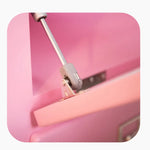 Stylish Pink Solid Wood Cabinet with Tempered Glass Display Shelves hyj-2298