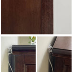 Luxurious Solid Wood TV Cabinet with Tempered Glass Doors - Elegant Living Room Centerpiece hyjyj-4262