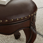 Luxury Solid Wood & PU Leather Stool - Elegance for Your Living Space hyjyj-4269
