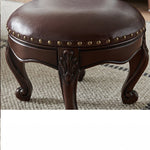 Luxury Solid Wood & PU Leather Stool - Elegance for Your Living Space hyjyj-4269