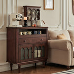 Elegant Solid Wood and Glass Cabinet for Sophisticated Living Spaces hyjyj-4276