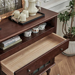 Elegant Solid Wood and Glass Cabinet for Sophisticated Living Spaces hyjyj-4276