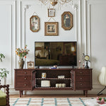 Elegant Solid Wood TV Cabinet with Glass Doors - Stylish Living Room Storage Solution hyjyj-4278