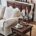 Solid Wood Tea Table with Drawer - Elegant and Functional Design for Any Living Space hyjyj-4281