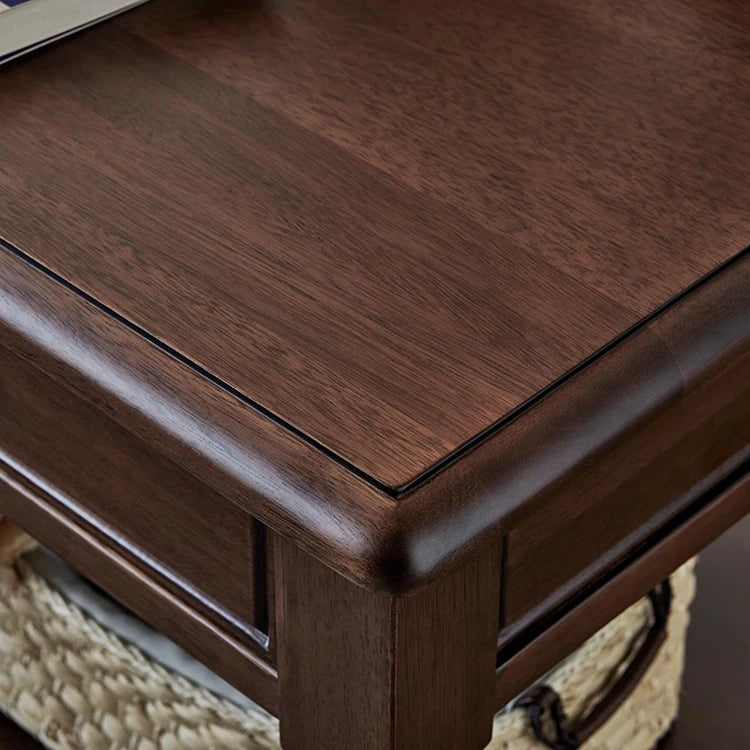 Solid Wood Tea Table with Drawer - Elegant and Functional Design for Any Living Space hyjyj-4281