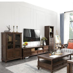 Elegant Solid Wood & Tempered Glass Cabinet for Stylish Living Rooms hyjyj-4289