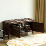 Elegant Solid Wood Cowhide Leather Stool – Perfect for Sophisticated Interiors hyjyj-4293