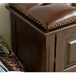 Elegant Solid Wood Cowhide Leather Stool – Perfect for Sophisticated Interiors hyjyj-4293