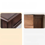 Modern Cherry Wood & Metal Makeup Table with Ceramic Top – Heat, Scratch, and Water Resistant, Rounded Corners for Safety hyjyj-4298