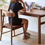 Elegant Natural Wood Chair in Brown - Oak, Cherry, and Black Walnut Options hykmq-740