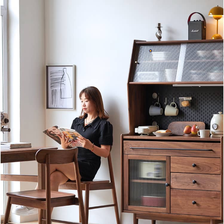 Elegant Natural Wood Chair in Brown - Oak, Cherry, and Black Walnut Options hykmq-740