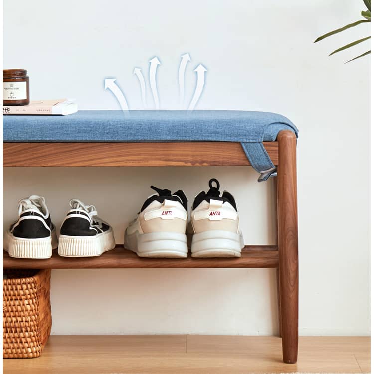 Handcrafted Green Stool in Natural Wood with Cotton Linen Upholstery - Multiple Color Options Available hykmq-744