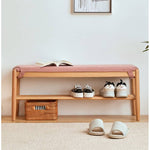 Handcrafted Green Stool in Natural Wood with Cotton Linen Upholstery - Multiple Color Options Available hykmq-744