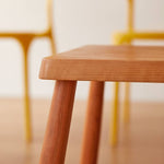 Premium Wooden Stool - Natural Brown Cherry & Black Walnut Finish hykmq-747