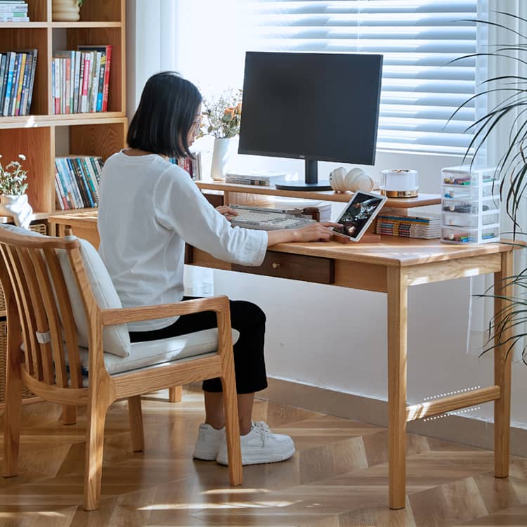 Premium Solid Wood Table - Elegant Brown, Red Oak & Black Walnut Choices hykmq-749