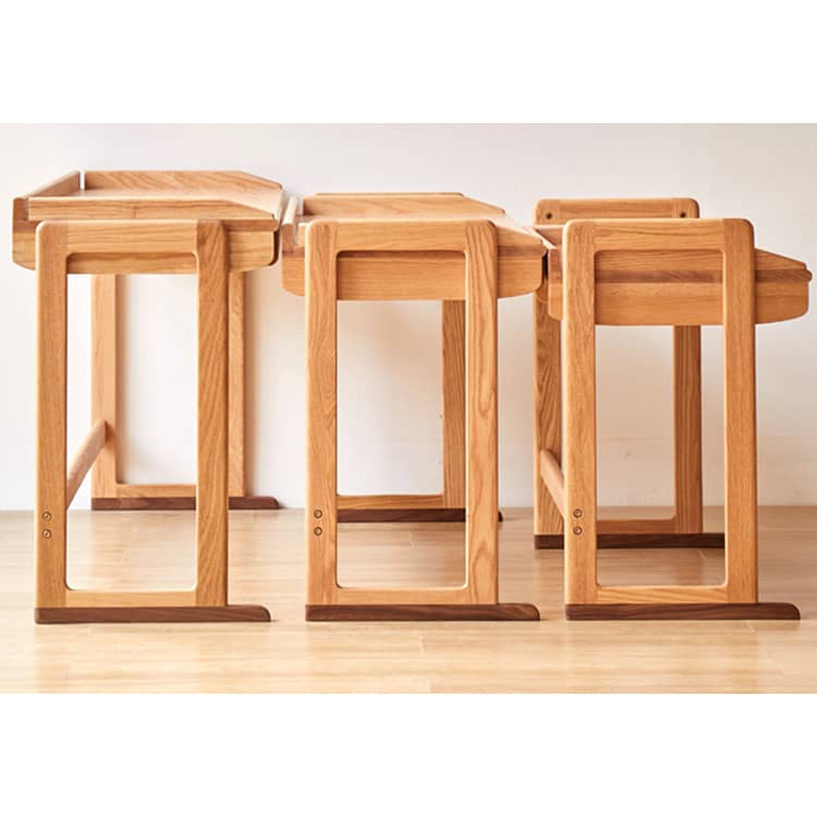 Handcrafted Table with Natural Wood Finish in Red Oak and Black Walnut hykmq-751