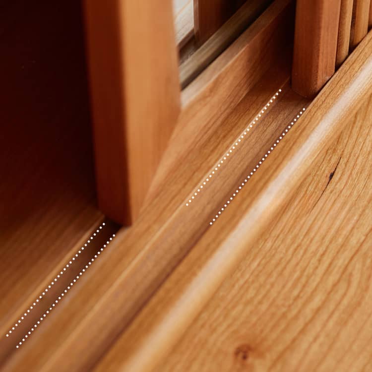 Elegant Cherry Wood Makeup Table with Copper Accents & Glass Top hykmq-752