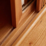 Elegant Cherry Wood Makeup Table with Copper Accents & Glass Top hykmq-752