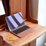 Elegant Cherry Wood Makeup Table with Copper Accents & Glass Top hykmq-752