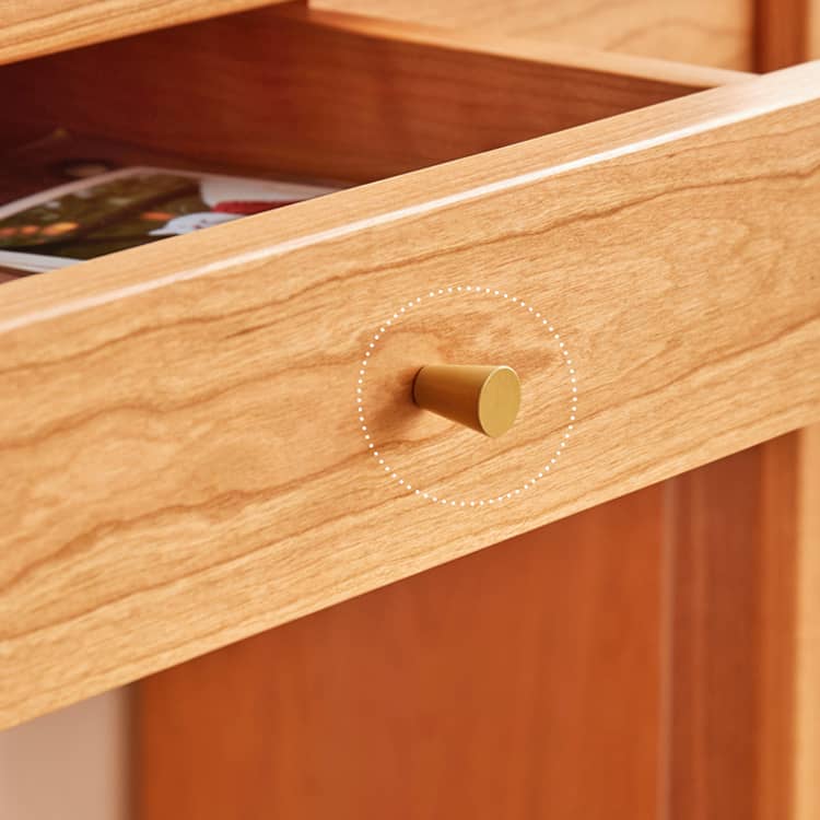 Elegant Brown Natural Wood Table - Black Walnut & Cherry Wood Finish hykmq-753