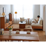 Cherry Wood TV Cabinet with Copper Hardware and Glass Doors hykmq-757