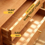 Cherry Wood TV Cabinet with Copper Hardware and Glass Doors hykmq-757