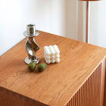 Elegant Cherry Wood and Aluminum Alloy Cabinet - Natural Finish hykmq-769