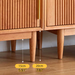 Elegant Cherry Wood and Aluminum Alloy Cabinet - Natural Finish hykmq-769